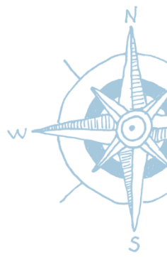hand-drawn compass decor art