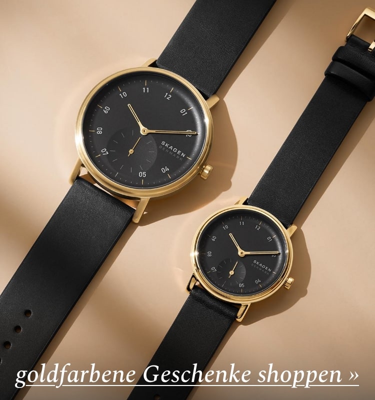 Image of black and gold Skagen watch.