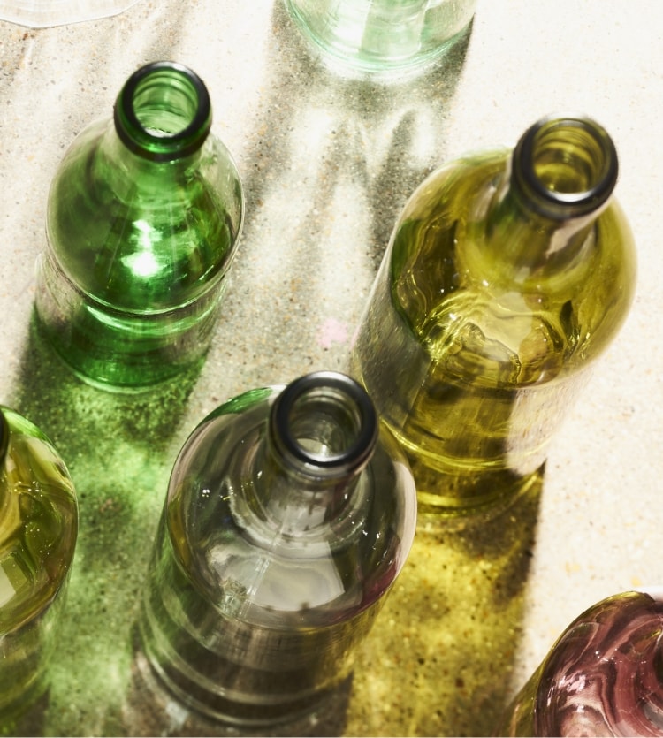 Image of many glass bottles