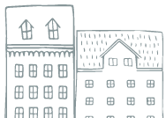 hand drawn row houses