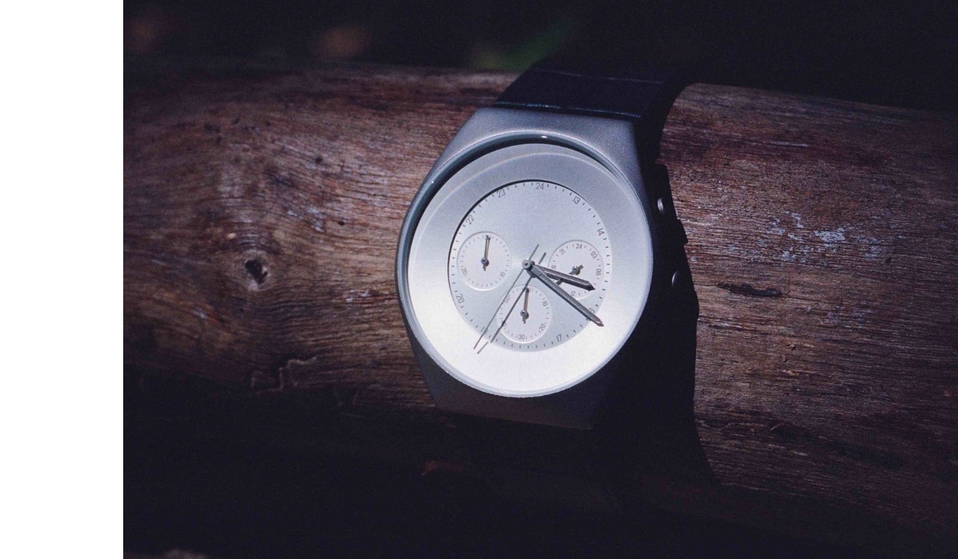 Image of a man. Image of two Soulland watches.