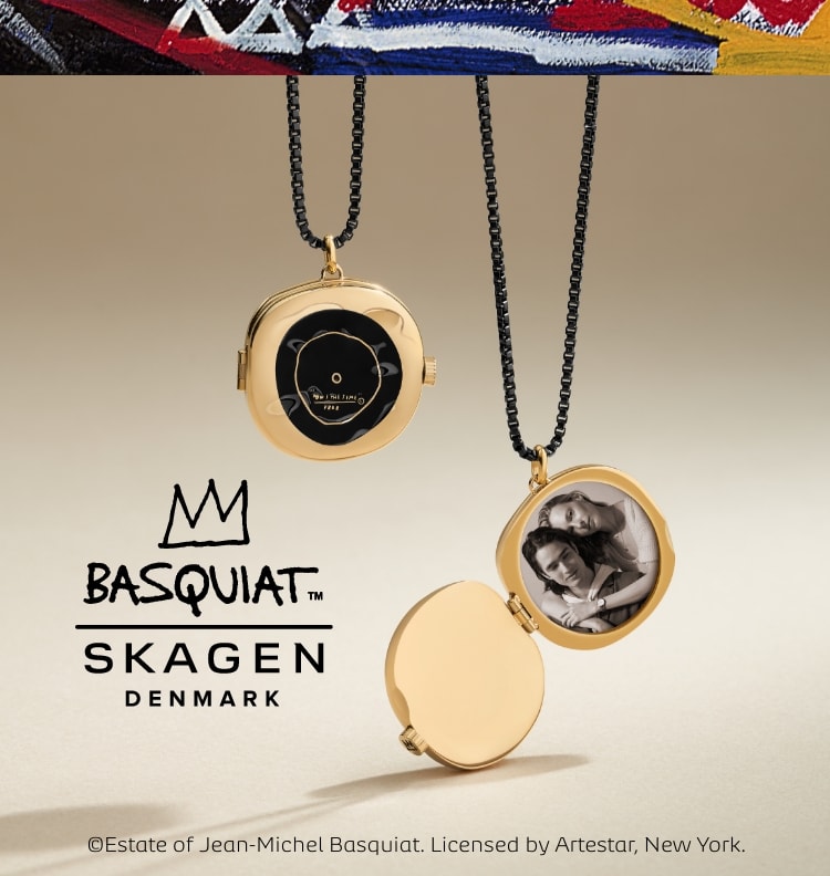 Image of the Basquiat x Skagen locket necklace