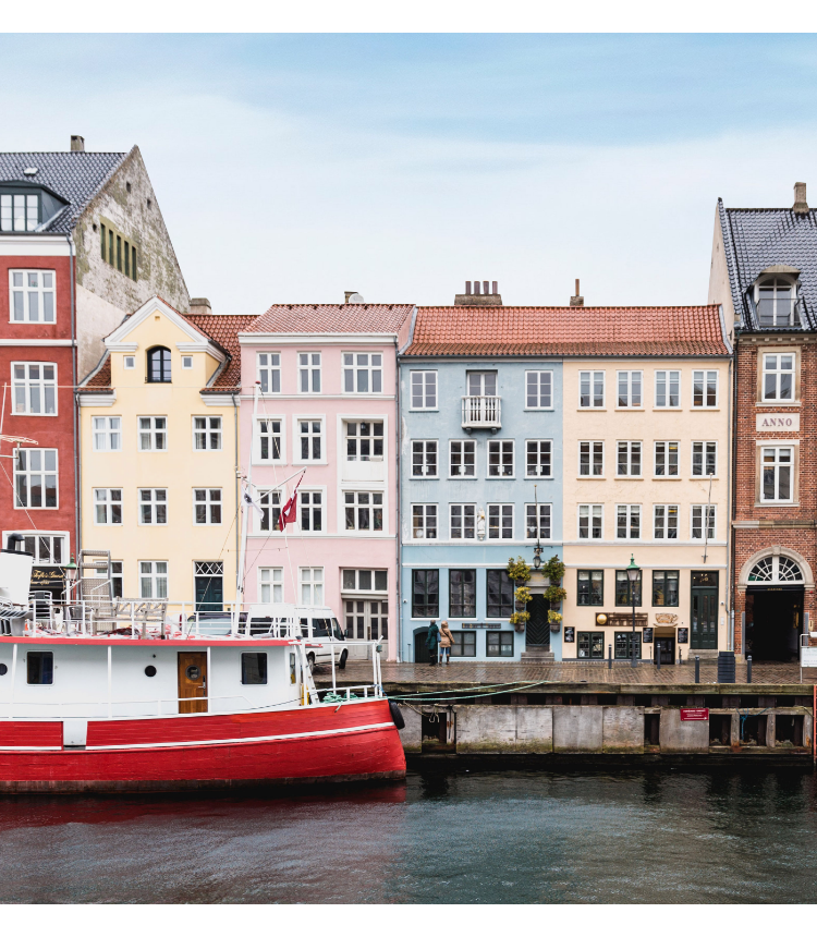A colourful set of Danish row houses