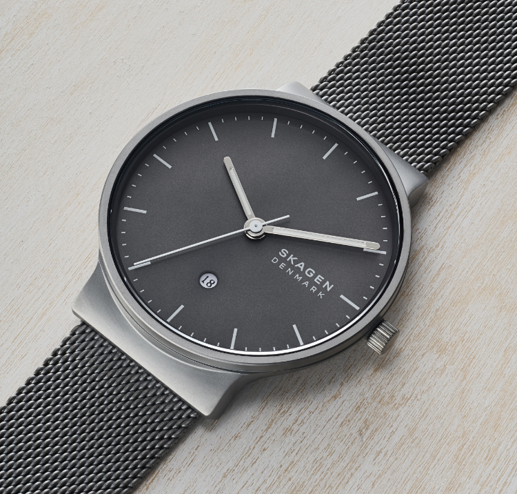 ANCHER ミッドナイト スチールメッシュウォッチ SKW   Skagen