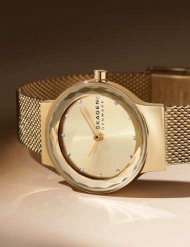 A gold-tone Skagen watch