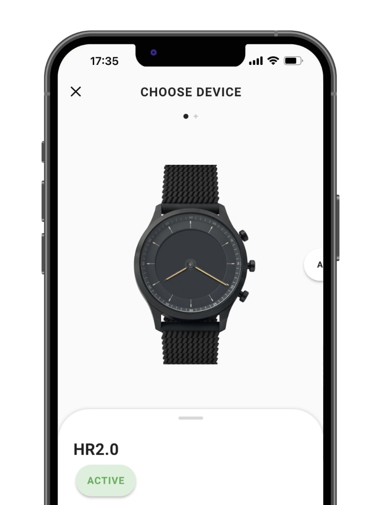 Image of phone screen with watch features.