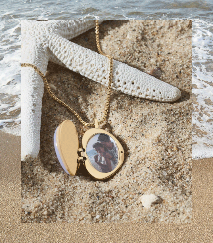 Bild der Medaillonhalskette Sea Glass