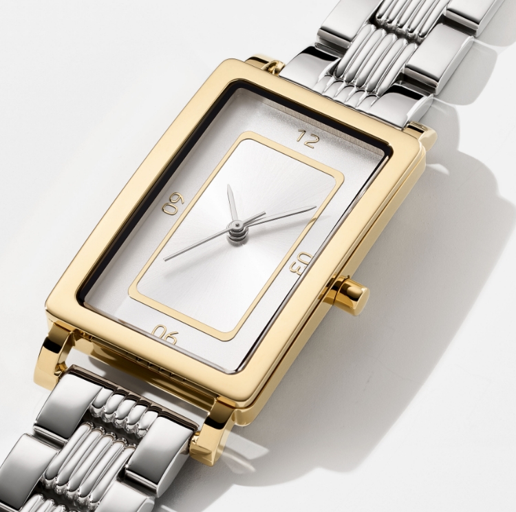 Image of the rectangular watch from this limited edition collection