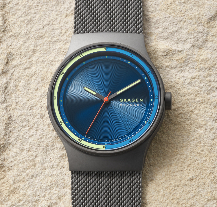 SKAGEN SOL ソーラーパワー シルバーステンレススチール メッシュ