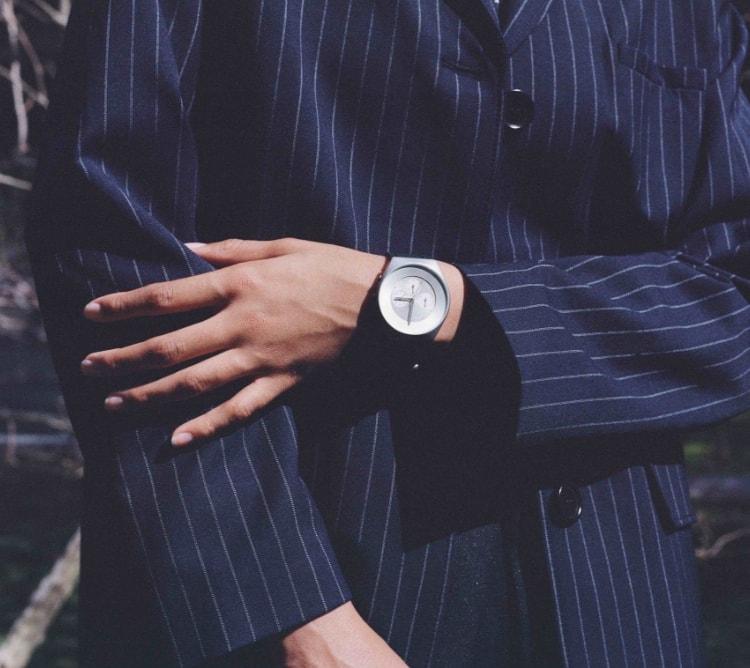 Image of a man. Image of two Soulland watches.