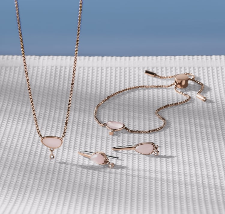 SEA GLASS ピンク ガラス チェーンネックレス SKJ1710791 - Skagen