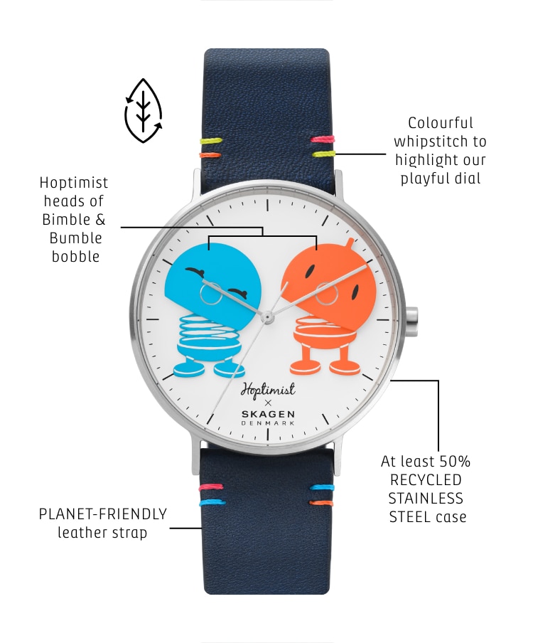 Close-up of the Hoptimist watch.