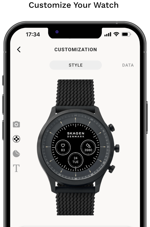 smartwatches showing the hybrid hr app