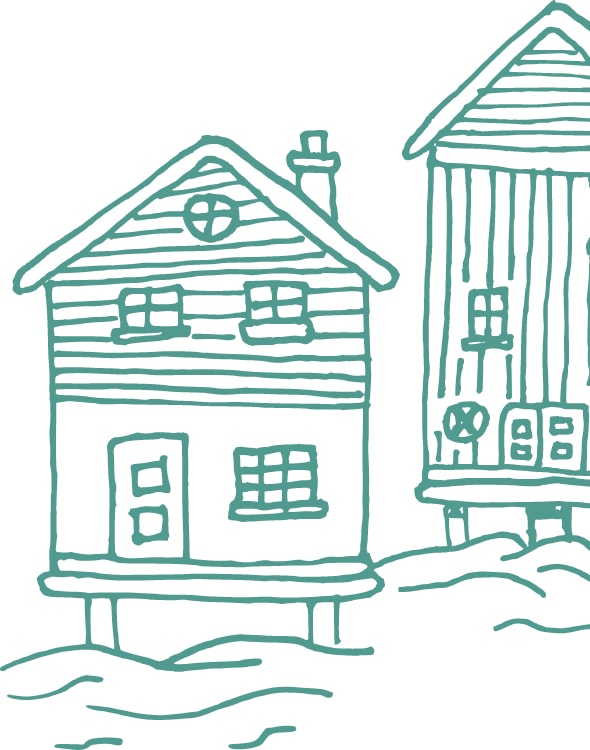 Handgezeichnete Illustration eines Hauses