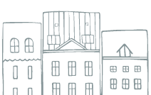 hand drawn row houses