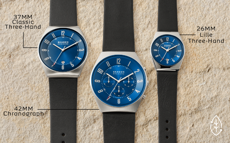Different sizes of Grenen watches