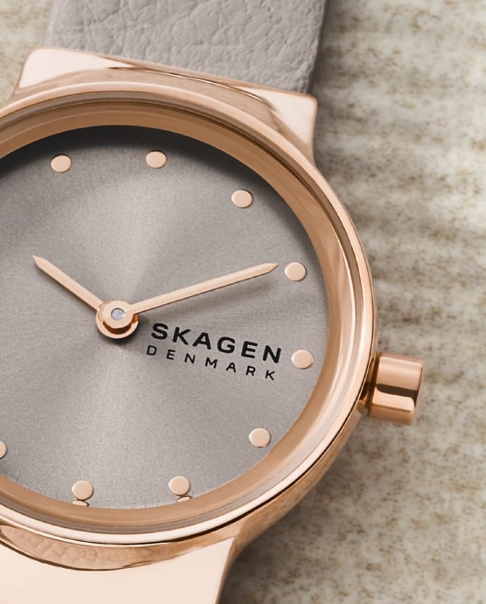 Image of a rose gold-tone and silver-tone freja watch