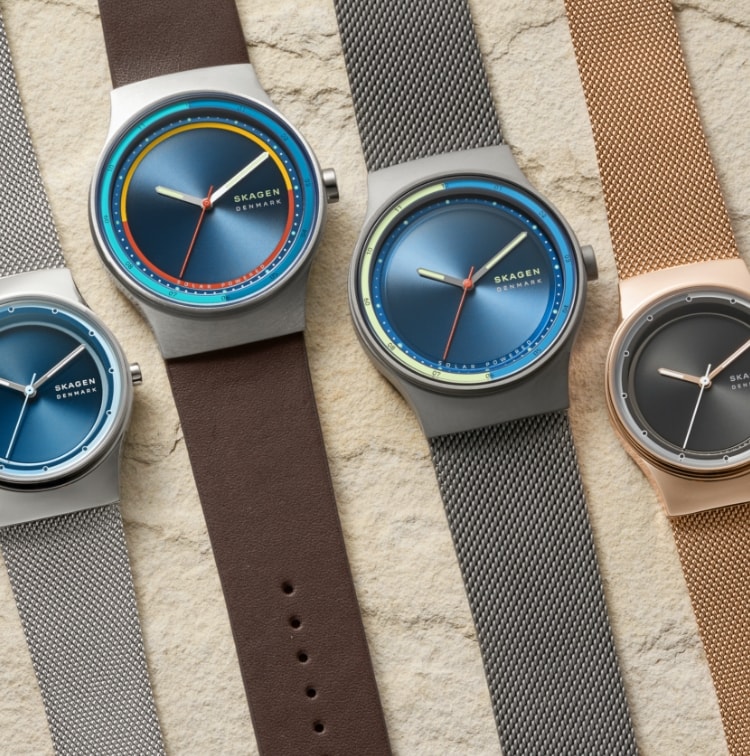 Image of a collection of solar watches.