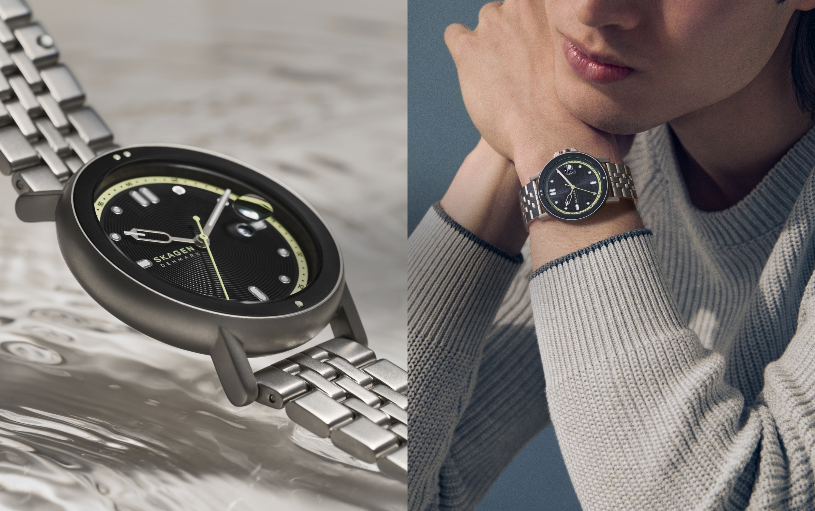 Carousel of images showing the new Signatur Sport watch and Copenhagen