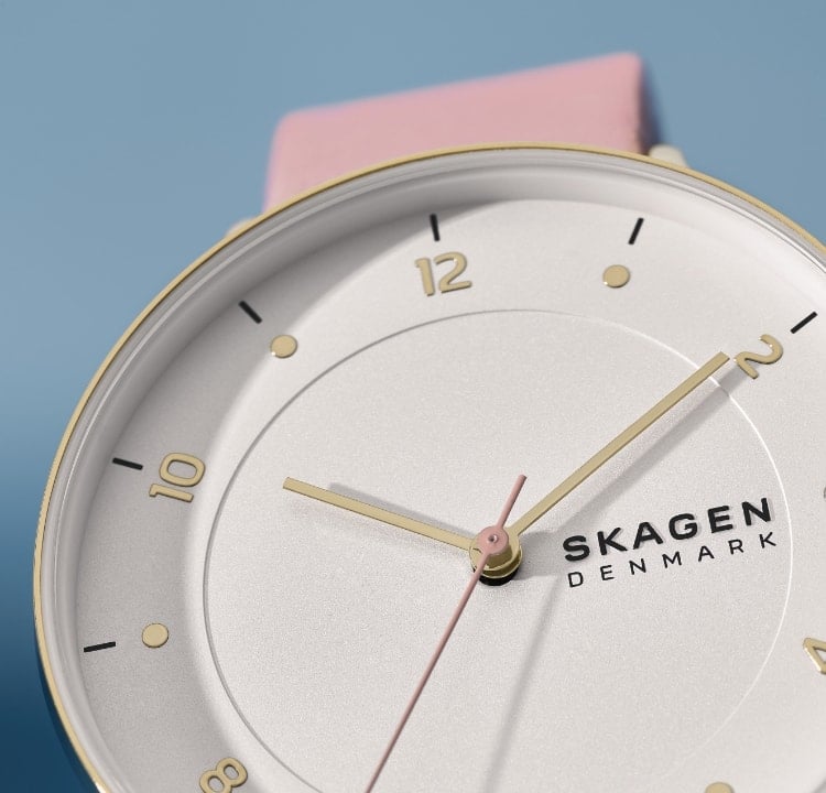Riis Three-Hand Blush Leather Watch SKW3093 - Skagen