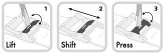 diagram showing how to adjust a steel mesh band