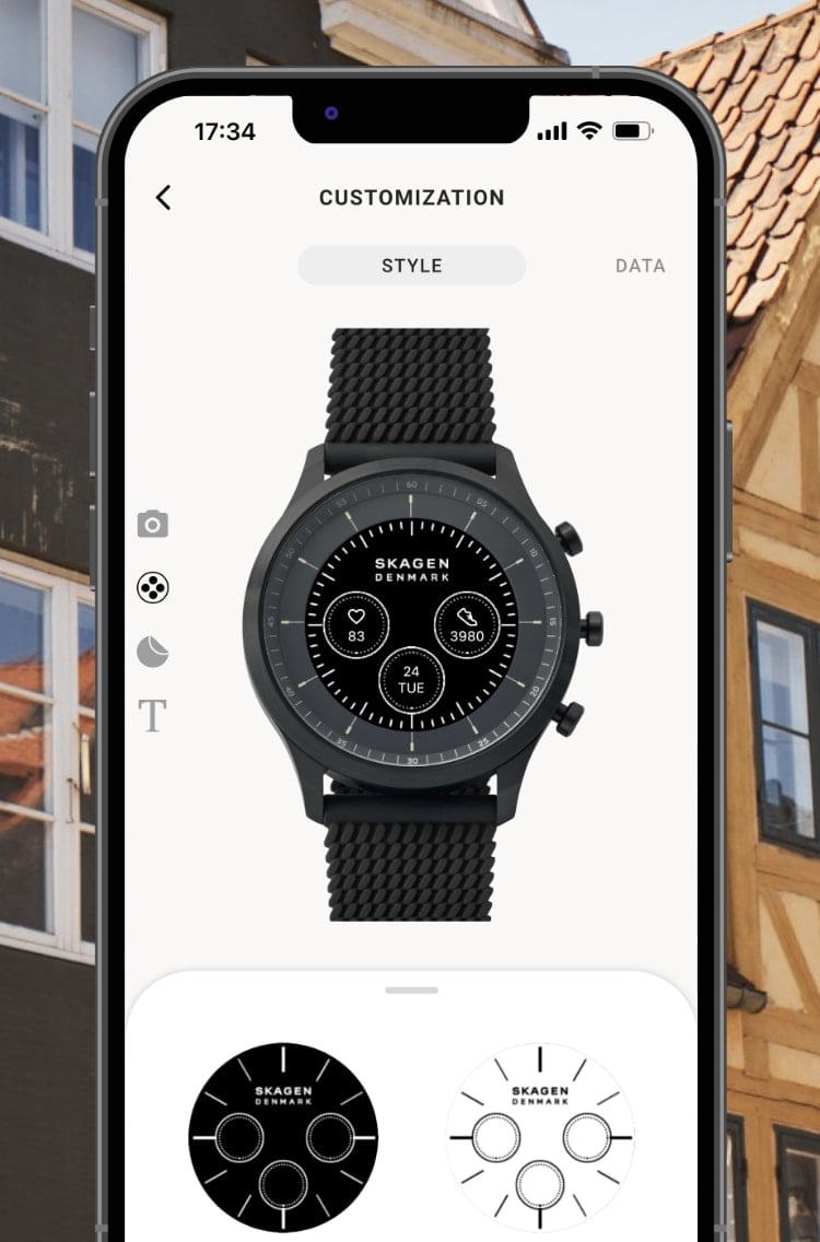 Image of phone screen with watch features.