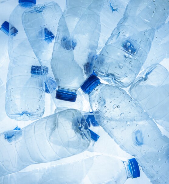 Photo of used water bottles.