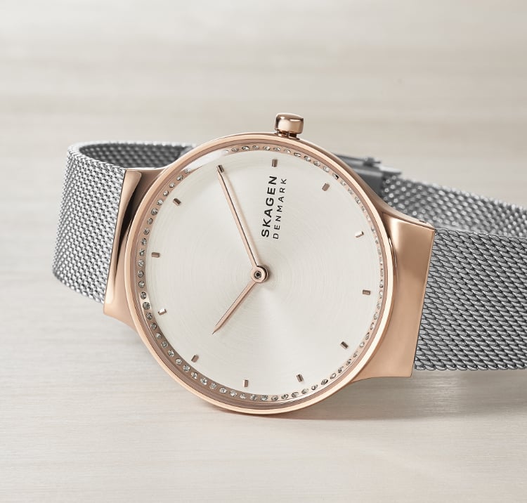 Armbanduhr 'Freja-mini' gold-braun - SKAGEN DENMARK » günstig online kaufen